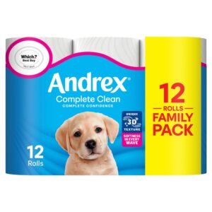 Andrex Complete Clean Toilet Tissue Standard 12 Rolls 12Rolls × 1