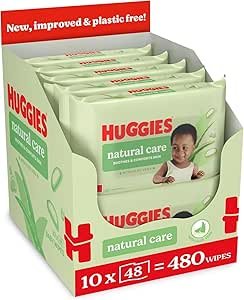 61j+npLakkL._AC_SY300_SX300_QL70_ML2_ Huggies Baby Wipes Natural Care 10 x 48'S - Image 1