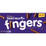 Cadbury Dairy Milk Fingers Milk Chocolate Covered Biscuits 114g PMP £1.65 114g × 12 × 1