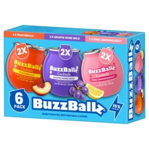 BuzzBallz  Fruity Evergreen Pack Cocktail 20cl x 6 15% ABV 6 x 20cl