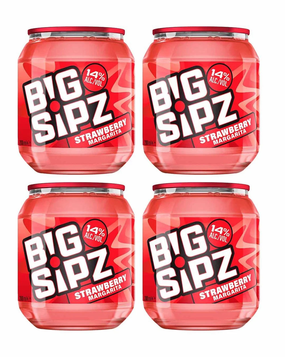 big-sipz-strawberry-pre-mixed-cocktail-with-vodka-14-abv-200ml-pack-of-4-ready-to-drink-1245286402 Big Sipz Strawberry 14% 200ml 200ml × 24 × 1 - Image 1