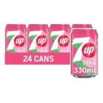 7UP Zero Sugar Pink Lemonade Can 330ml 330ml × 24 × 1
